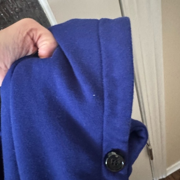 Kenneth Cole Reaction Royal Blue Cape Coat, Size XL, Tie Waist, Comfort - Picture 6 of 6